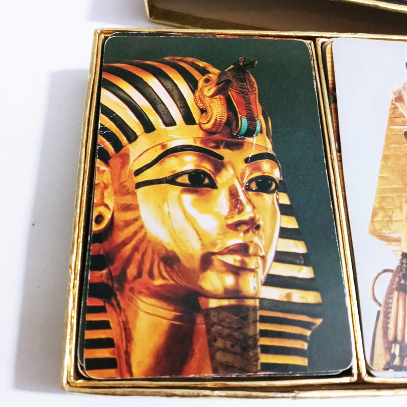Vintage Egyptian King Tut Playing Cards Double Deck Congress Etsy