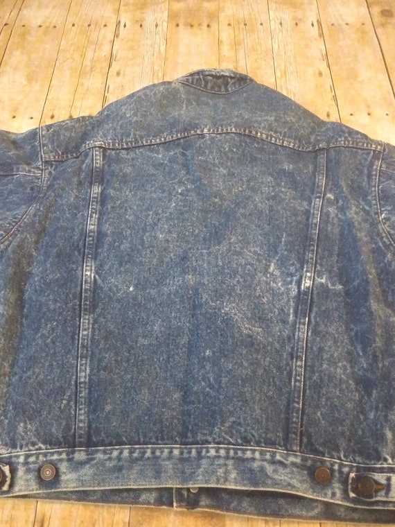 1980s Acid Wash Jean Denim Jacket Funky Vintage D… - image 9