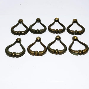 Vintage Brass Drawer Pulls Set of 8 Replacement Pulls Furniture Restoration Original Patina Home Improvements  (b6)