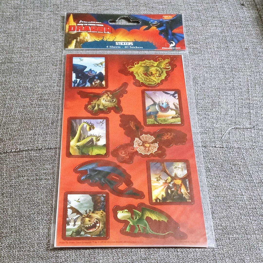 How to Train Your Dragon Sticker Sheets New Factory Sealed 4 Sheets 40