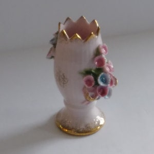 Vintage Lefton Japan Pink & Gold Floral Bud Miniature Vase  (9)