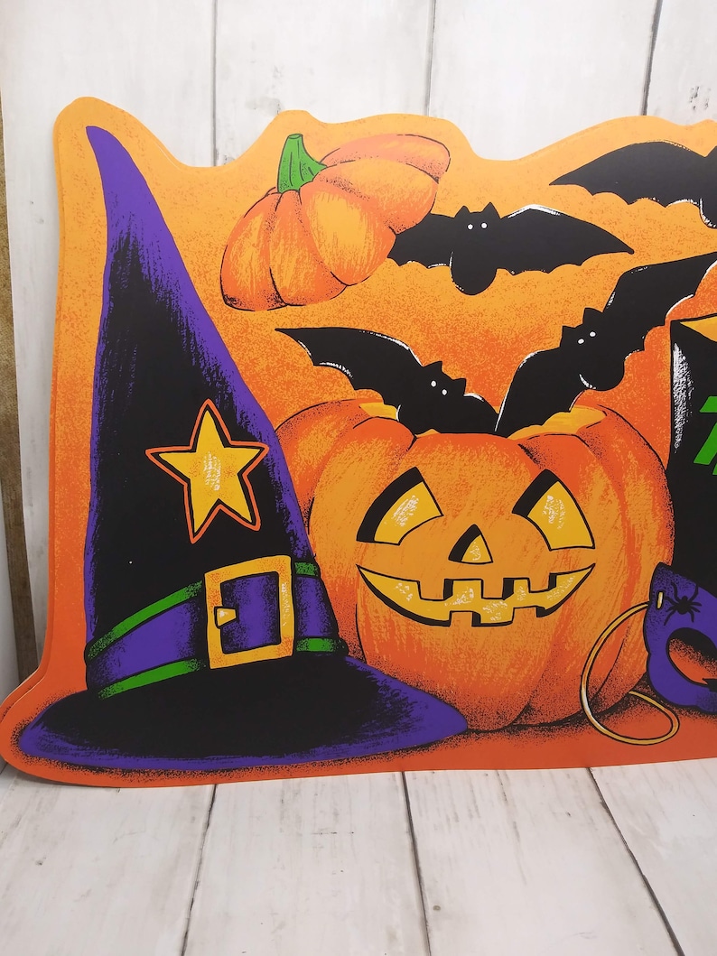 Vintage Vinyl Halloween Placemats Set of 2 Colorful Trick or Etsy