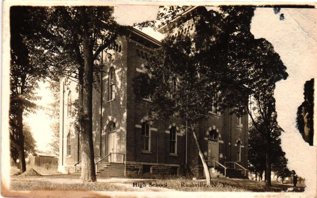 RPPC Rushville New York High School Real Picture Postcard Etsy