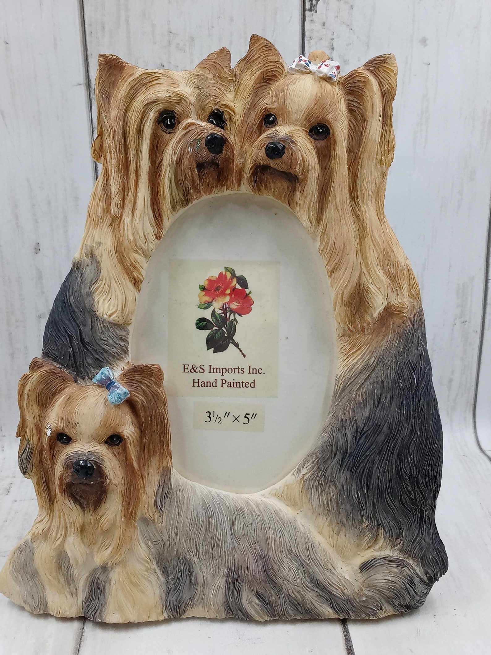 Yorkshire Terrier Picture Frame 3 Adorable Yorkies 2 with Bows Etsy