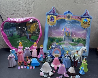 Vtg Disney Glitter Precious Princess Sleeping Beauty Cinderella Favorite Moments