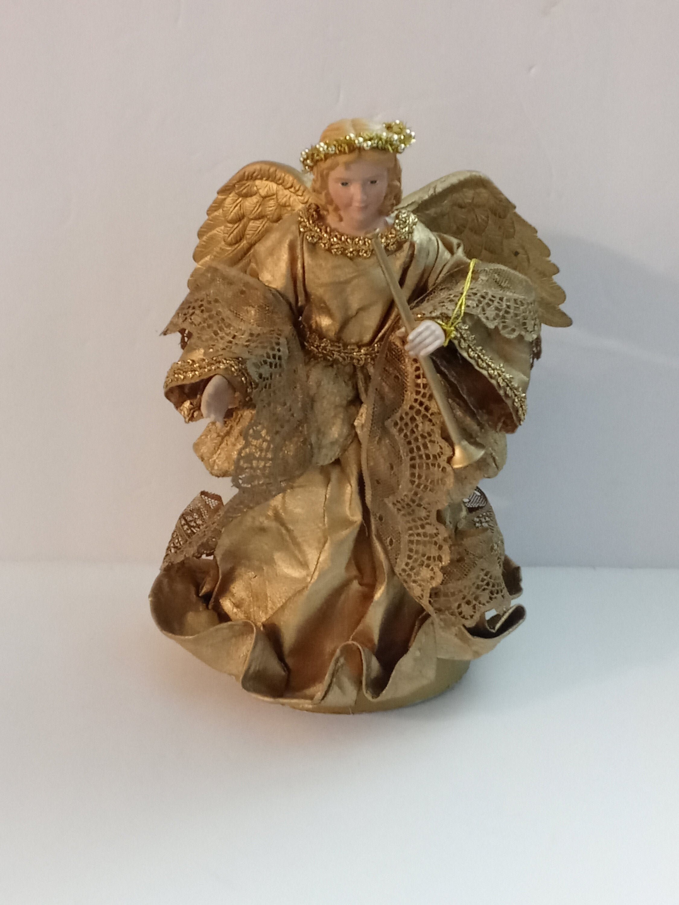 Vintage Christmas Clothtique Gold Angel Tree Topper Lovely Etsy
