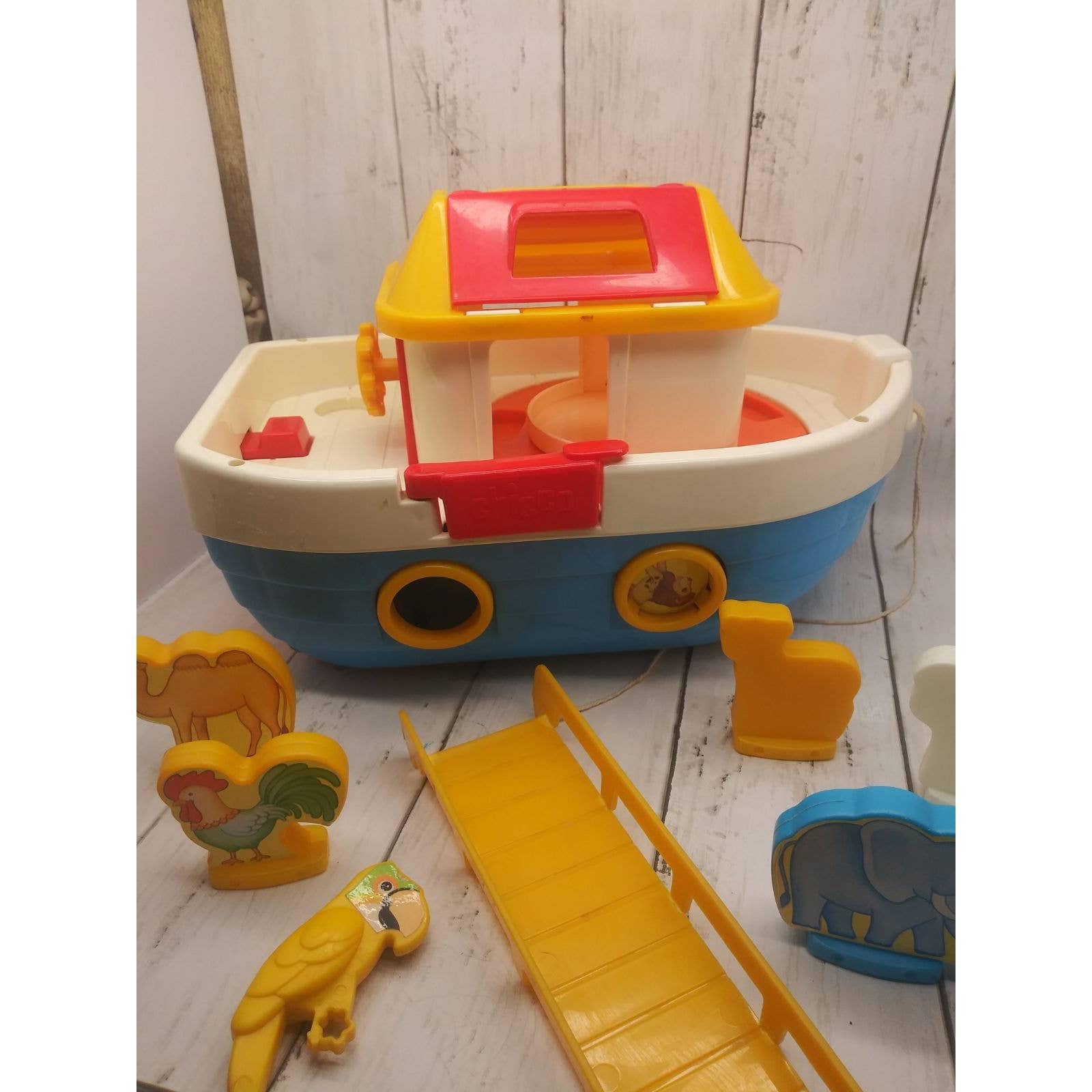 Vintage Chicco Noah's Ark Boat Pull Toy -  UK