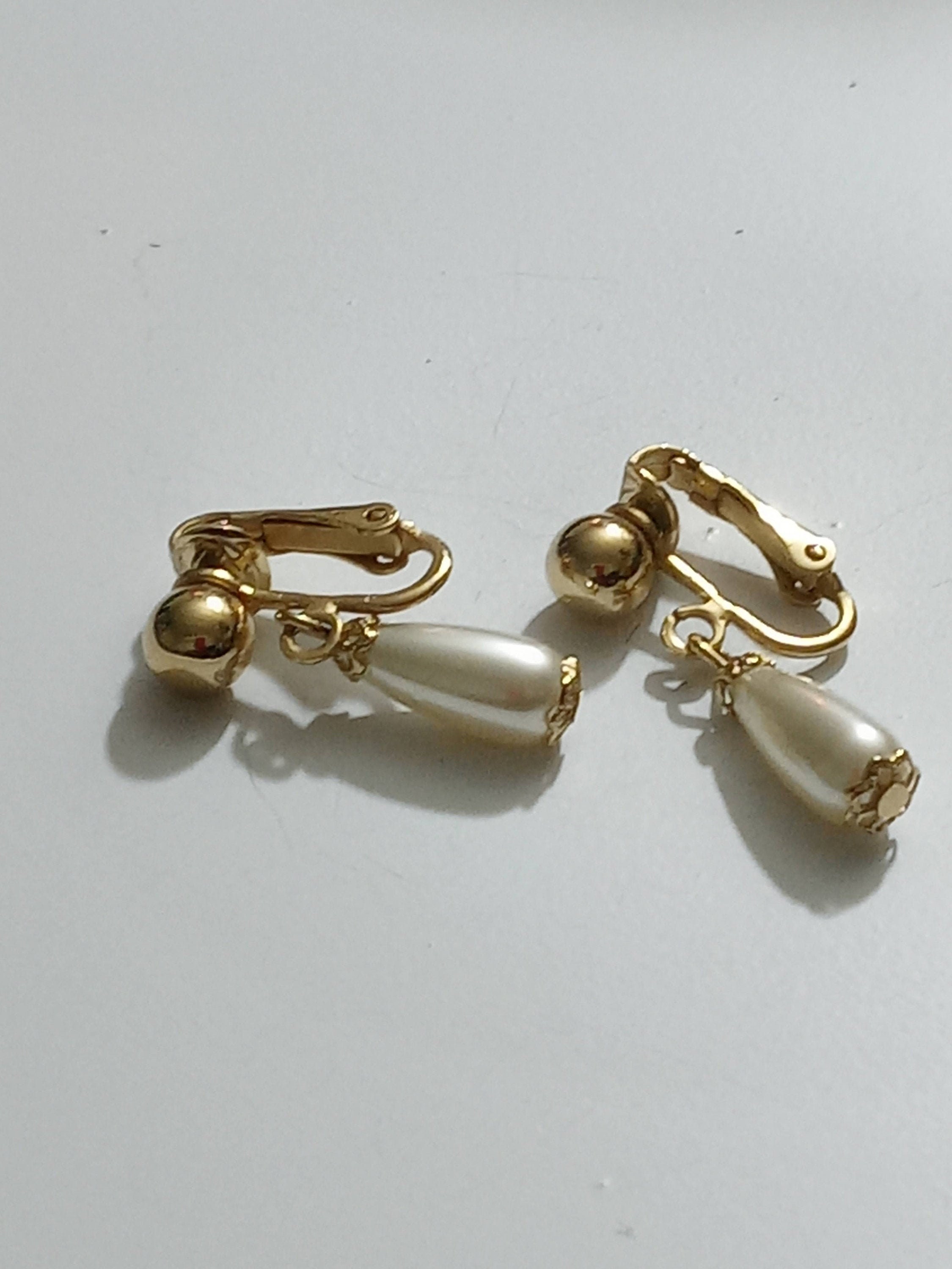 Vintage Sarah Coventry Gold & Pearl Jeweled Drop Clip-on - Etsy 日本