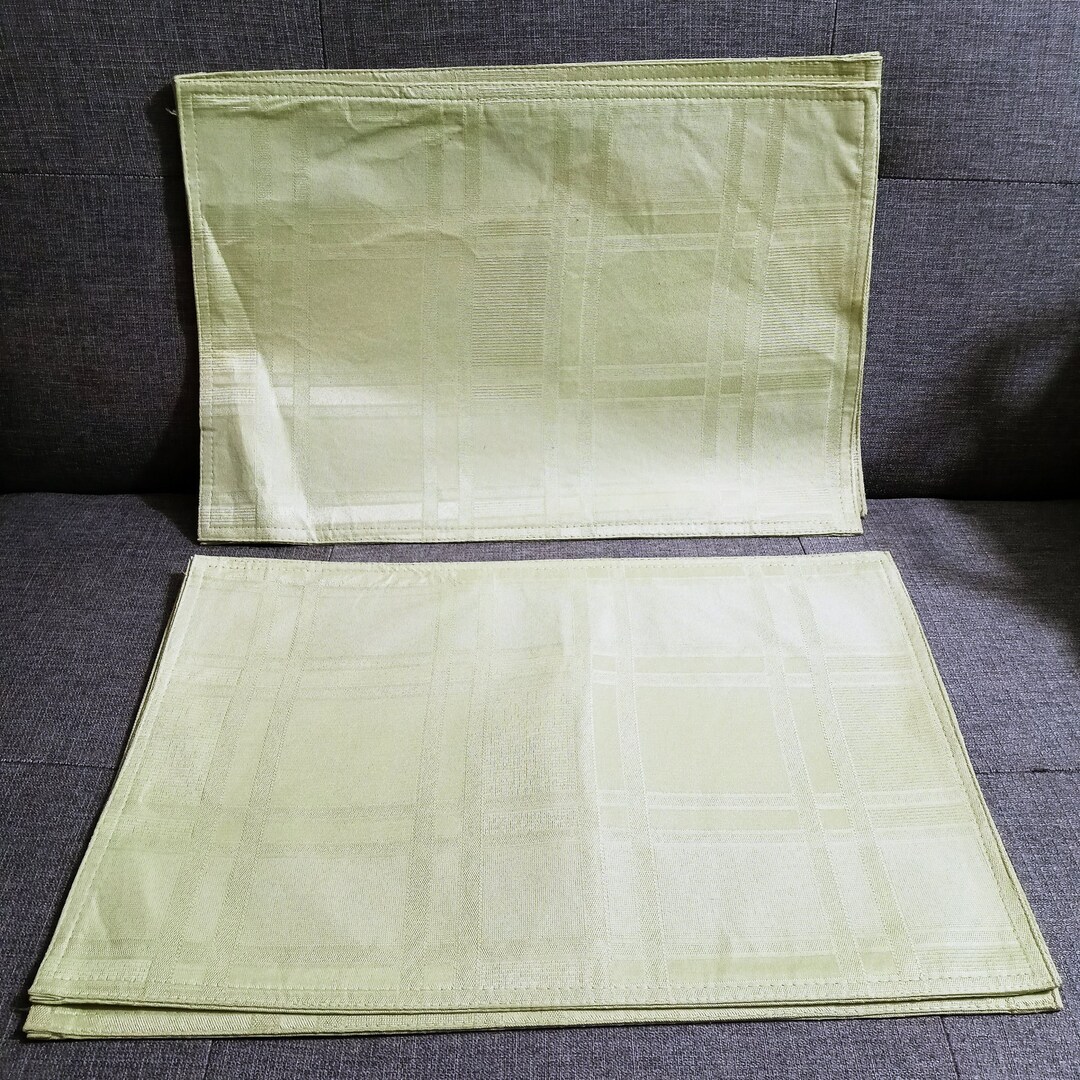 Green Square Placemats Set of 4 Cloth Kitchen Decoration lrs Etsy