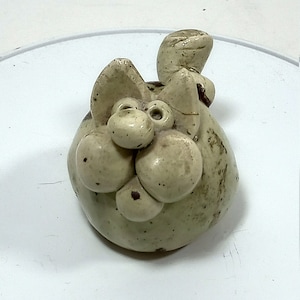 Vintage Cat Kitten Clay Anthropomorphic Figure Folkies  (b9)