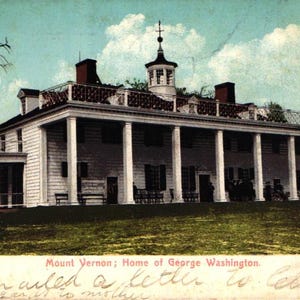 RPPC Mount Veron Home of George Washington farbige Postkarte (2@4