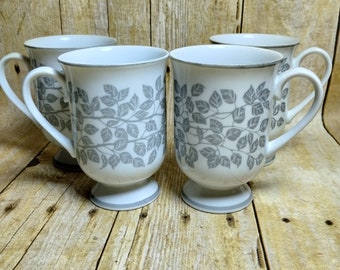 Vtg Holt Howard Coffee Mug Gray Footed Set of 4 (MS)