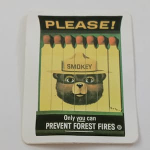 Vintage Smokey The Bear Sticker &quot;Please... Only You Can Prevent Forest Fires!&quot; New Old Stock  (1@13)