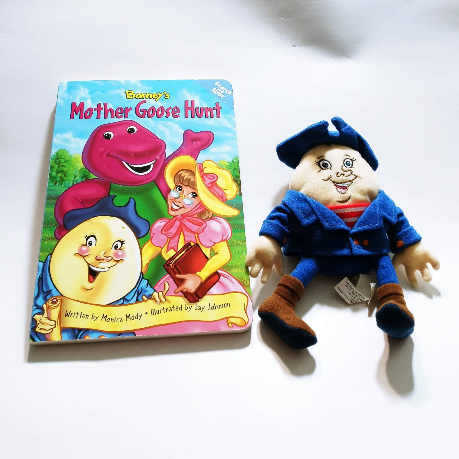 Vintage Barneys Mother Goose Hunt Board Book Search Spot Humpty Plush bb2 Etsy