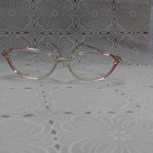 Vintage Girls Child's Eyeglasses Pink Edges Silver Sides with Infinity Symbol 1980's For Frames Only EB image 4
