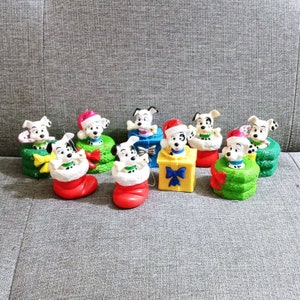 Vtg Disney 101 Dalmations McDonald Happy Meal Toys Christmas Wreath Stockings F