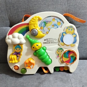 ヴィンテージ Playskool Glo Worm's Musical Dream World 1985 ベビーベッド おもちゃ (hsu)