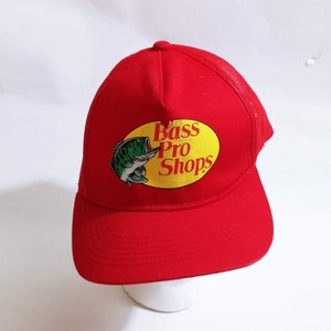 Vtg Bass Pro Shop Gone Fishing Red Snapback Baseball Hat  (hb2)