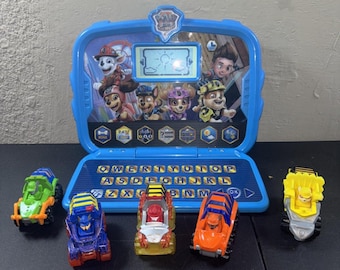 VTech Paw Patrol The Movie Learning Tablet Laptop & 5 Dino Rescue Die Cast Cars