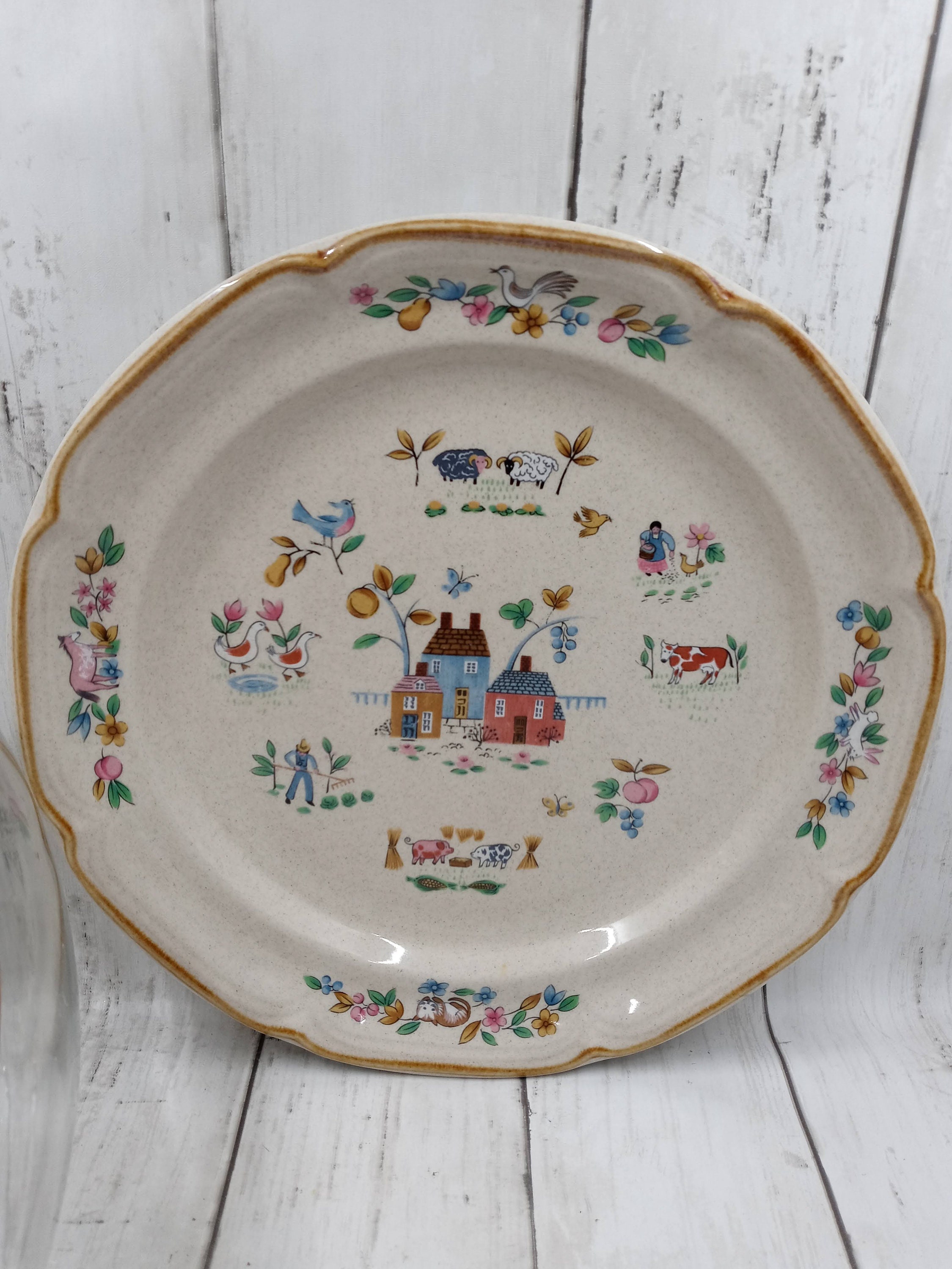 Vintage Heartland by International Dinnerware Farm Scene Farmer