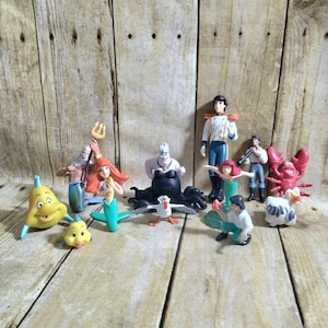 Vtg Little Mermaid Disney Princess Ariel PVC Cake Topper Figures Lot Of 12
