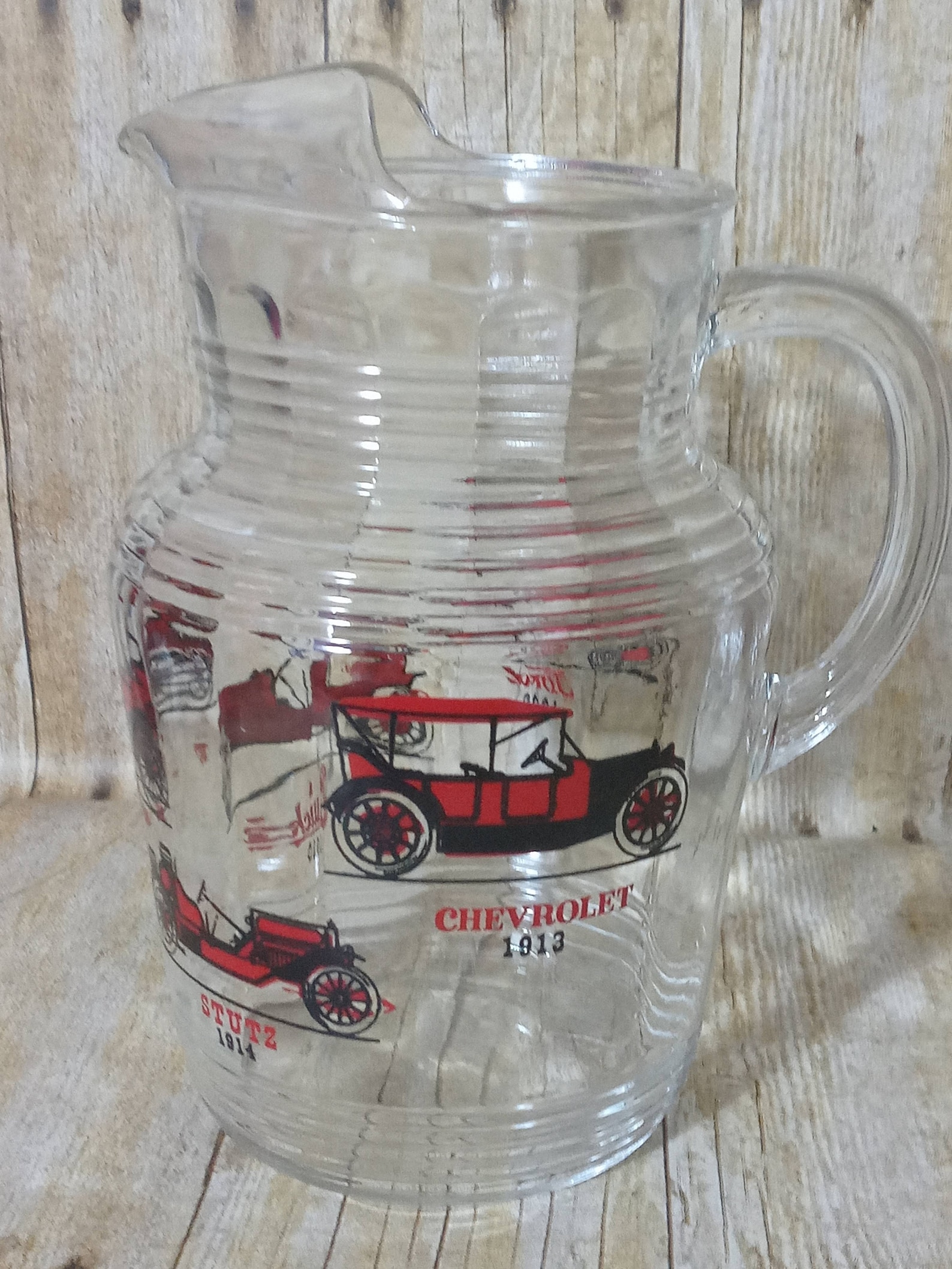 Vintage Libbey Glass Cars Pitcher Ford 1908 Buick 1910 Hudson Etsy