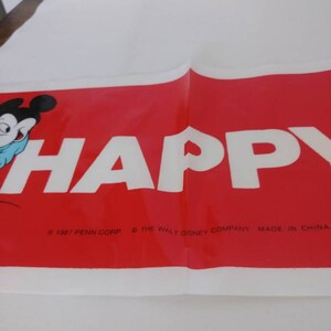 Vtg Disney Mickey & Friends Happy Birthday Banner Donald Duck Minnie Mouse Goofy Plastic Party Supplies (5) image 9