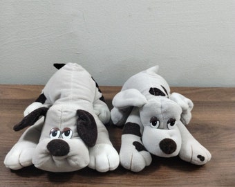 Vtg Tonka POUND PUPPIES Gray 8" Set Of 2 Dogs 1986