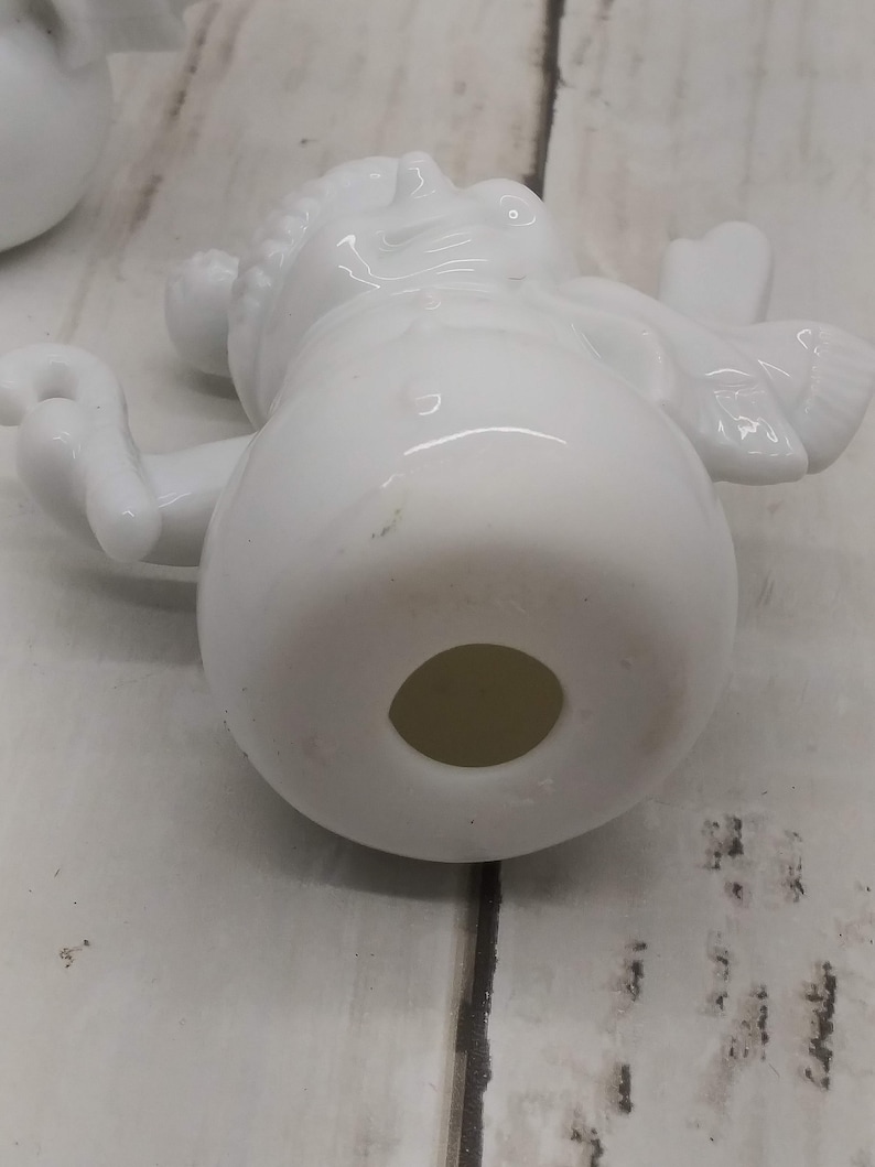 13 Vintage Snowman Blank Set of 2 Porcelain Paintable Ornaments Figures