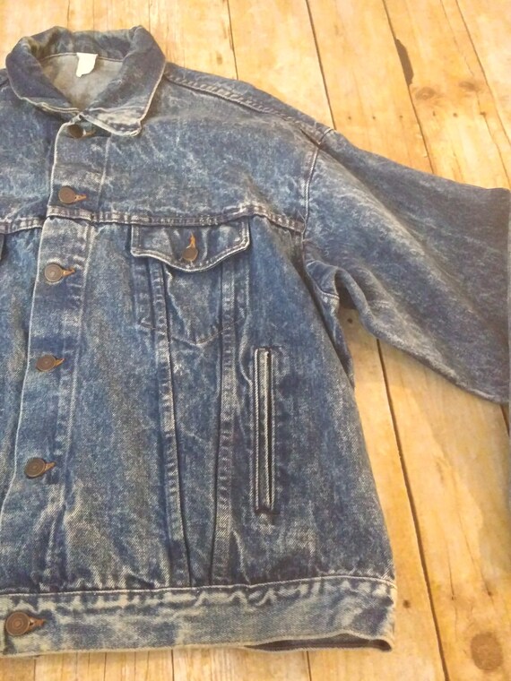 1980s Acid Wash Jean Denim Jacket Funky Vintage D… - image 4