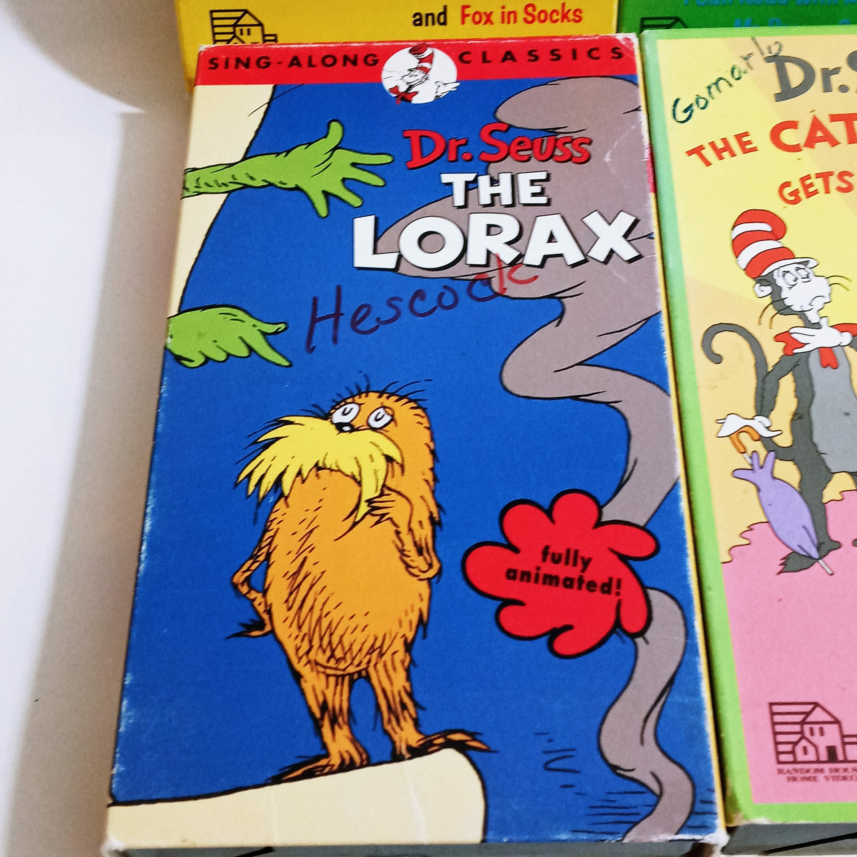 Vintage Dr. Seuss VHS the Lorax Cat in Hat Gets Grinched Cat Etsy