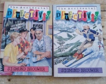 Vintage The Accidental Detectives by Sigmund Brouwer Set of 2 RL 4