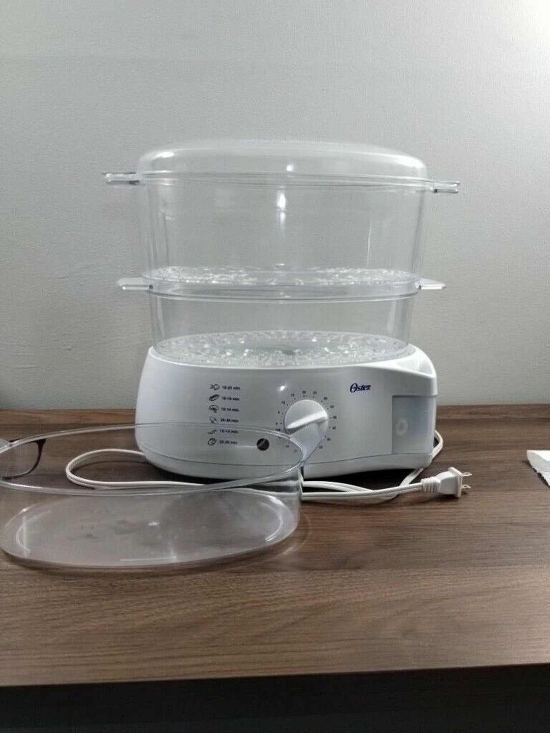 Oster Food Steamer Model 5711 2tier 6quart White Egg Vegetables Rice