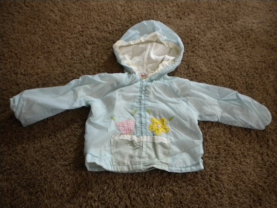 Vintage Toddlers Girls Jacket Sz 2  Baby Blue w/ … - image 1