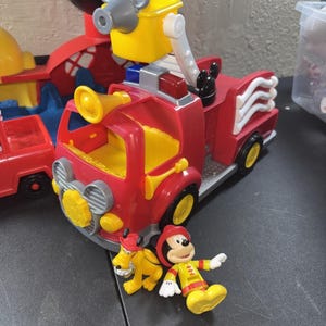 Mickey Mouse Clubhouse Playset Lot Firetruck RV Camper Farm Truck Jeep & Figures image 7