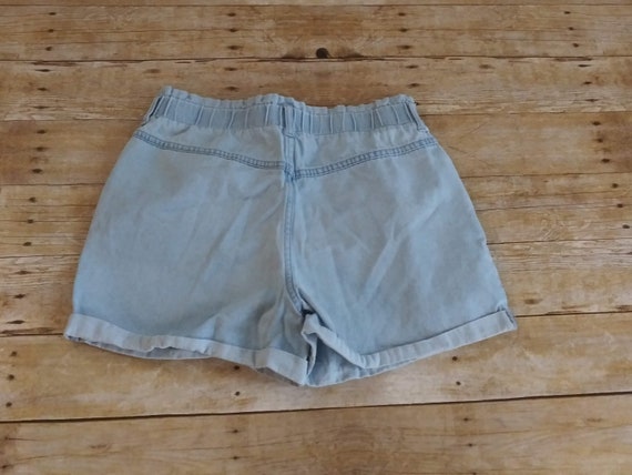 Vintage High Waist Denim Shorts Light Wash 1990s … - image 4