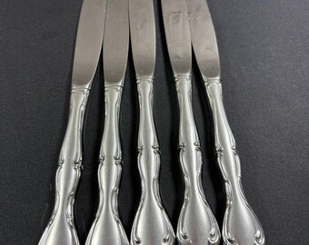 4 Oneida Community Cantata Knives Flatware Stainless PCs Satin Glossy USA