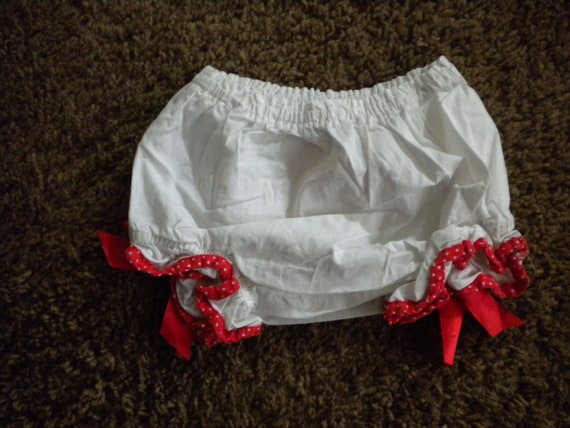 Vintage Monkey Bloomers Red & White Diaper Cover … - image 2