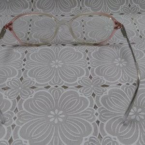 Vintage Girls Child's Eyeglasses Pink Edges Silver Sides with Infinity Symbol 1980's For Frames Only EB image 6