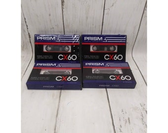 Vintage Prism Audio Cassette CX60 Set di 5 nastri New Old Stock