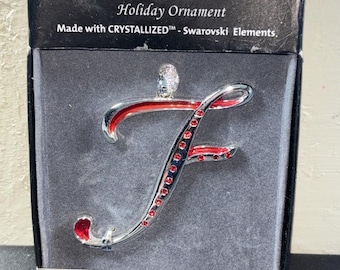 Letter F Harvey Lewis Ornament Monogram Initial Made with Swarovski Elements