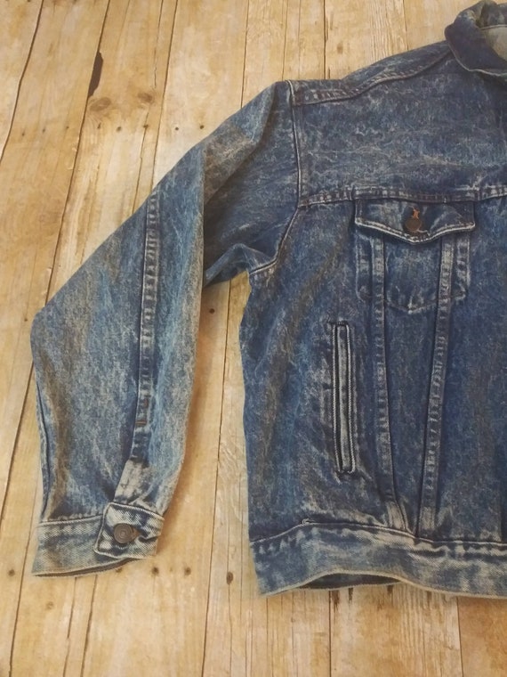 1980s Acid Wash Jean Denim Jacket Funky Vintage D… - image 2