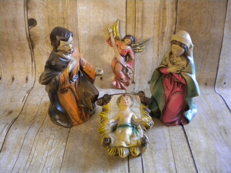 Vintage Japan Nativity Large 13pc Set Large Scale Paper Mache Etsy