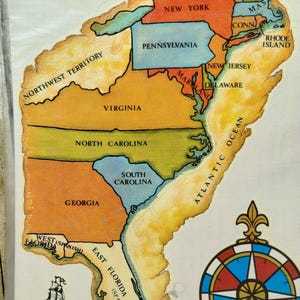 Vtg the Thirteen Colonies Map Meyercord - Il 300x300.6532127538 Kcr5 