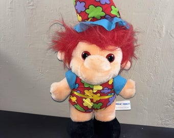 Trolio TROLLS Clown Plush 11" - Multicolor Outfit And Hat 1992 Vintage...