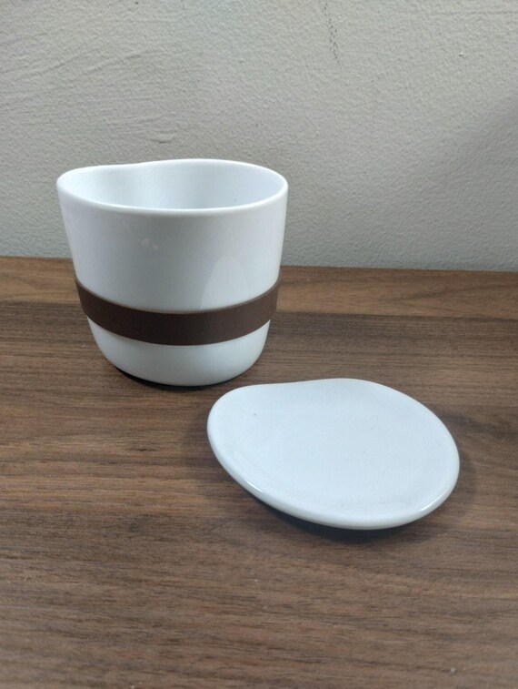Starbucks Organic by Aida Cup, Lid & Band, White 8 oz Ceramic Mug, Tear Drop