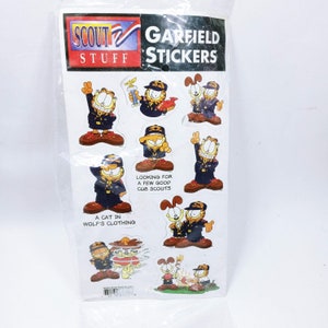 Vintage Garfield Odie Boy Scouts Stickers Scout Stuff Camping (4d)