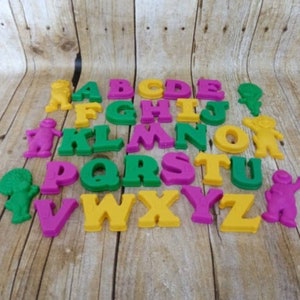 Vintage Barney ABC Magnets BJ & Baby Bop Alphabet Imanes de refrigerador