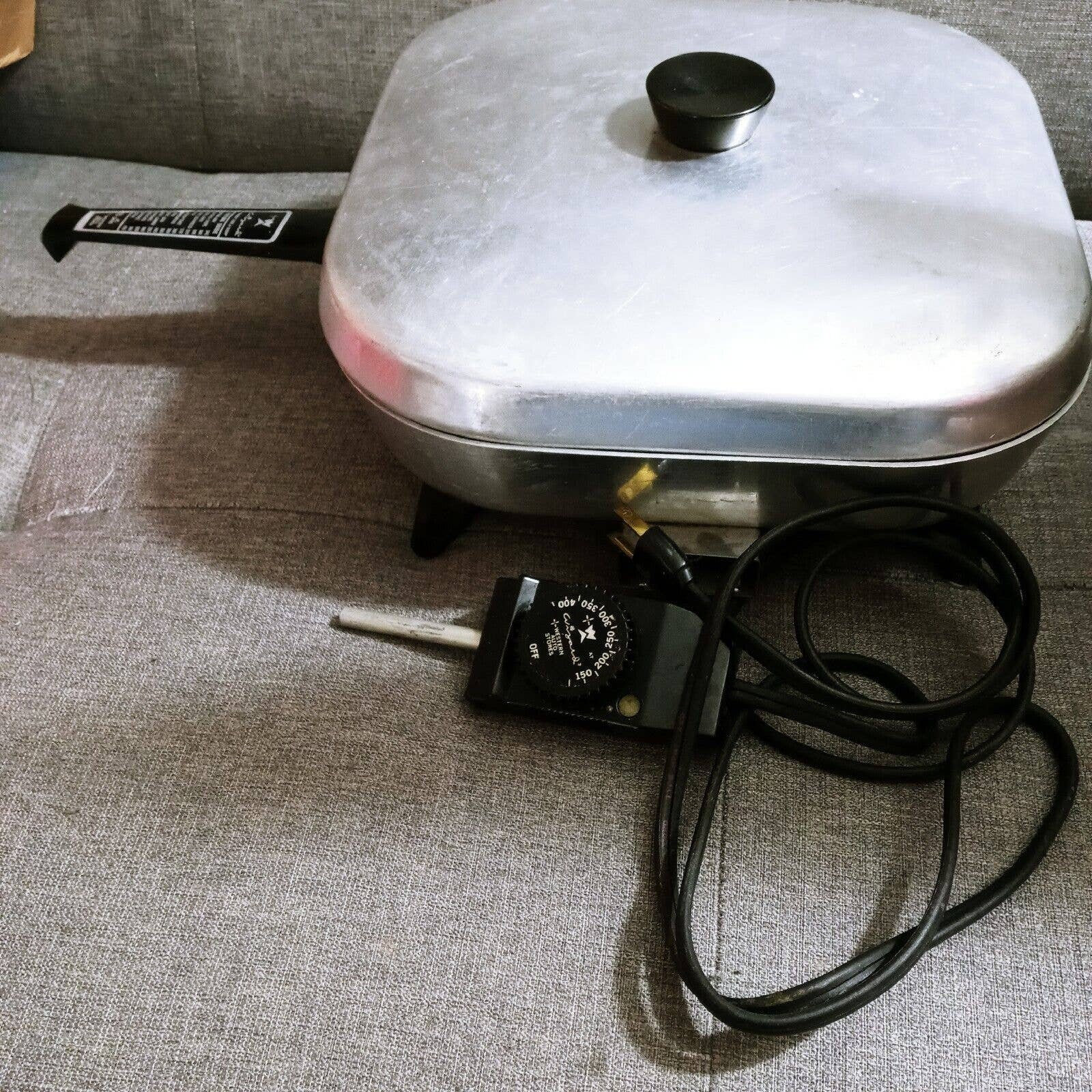 Vintage 60s Sunbeam Electric Skillet Cookmaster Aluminum Enamel Non Stick  Teflon Frying Pan Cord Vented Domed Lid Cast Aluminum Mid Century 