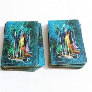Voilier vintage Blue Sky Cartes à jouer Double Deck (lvb)